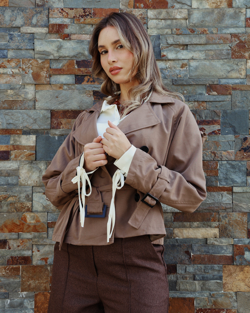 Raw Trenchlette Jacket | Cropped