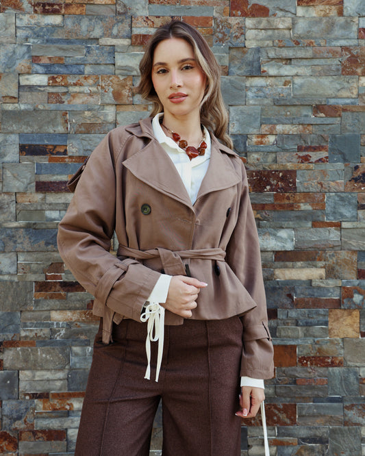Raw Trenchlette Jacket | Cropped