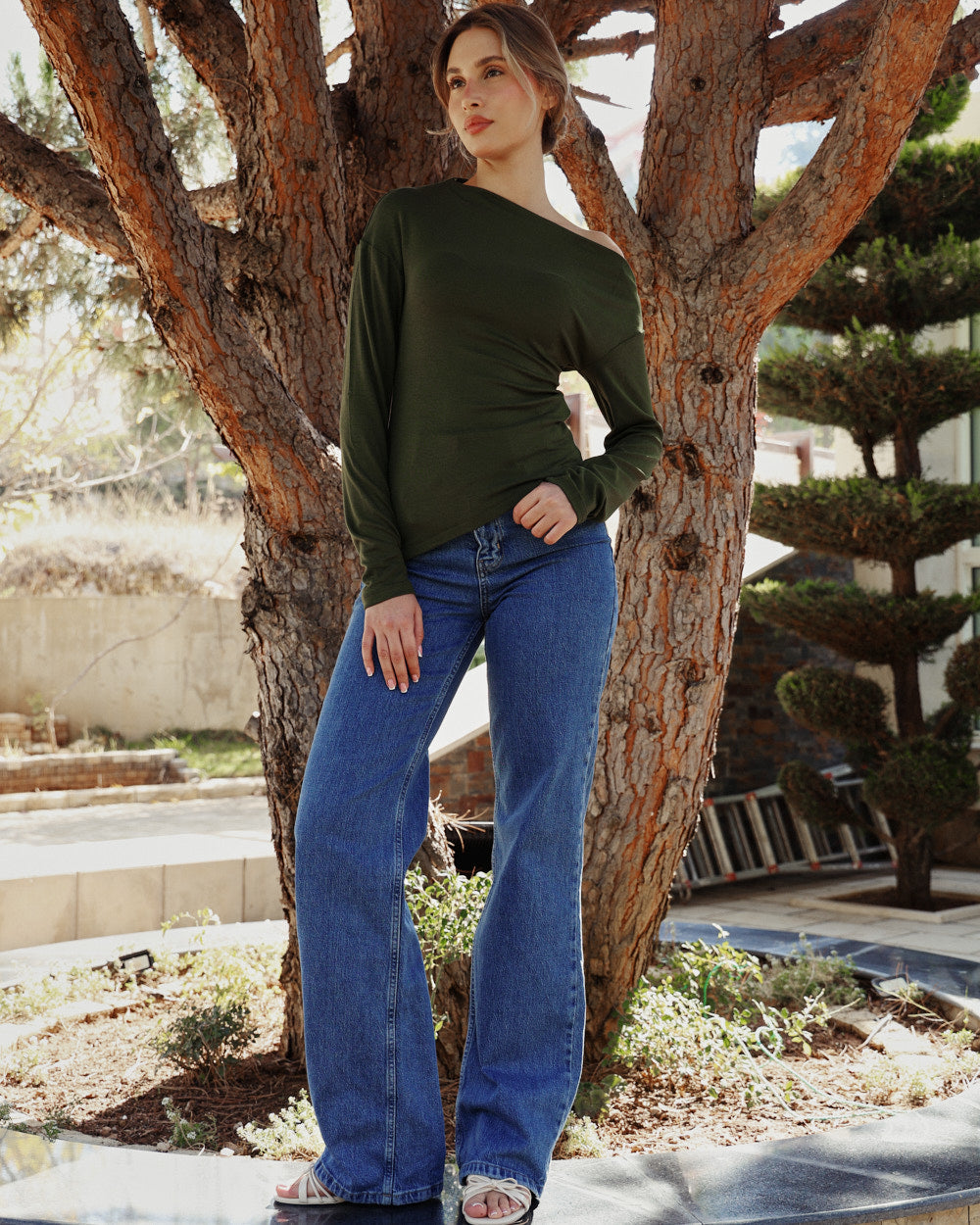 Eternal Classic Asymmetrical Top | Olive