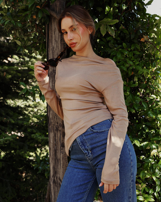 Eternal Classic Asymmetrical Top | Beige