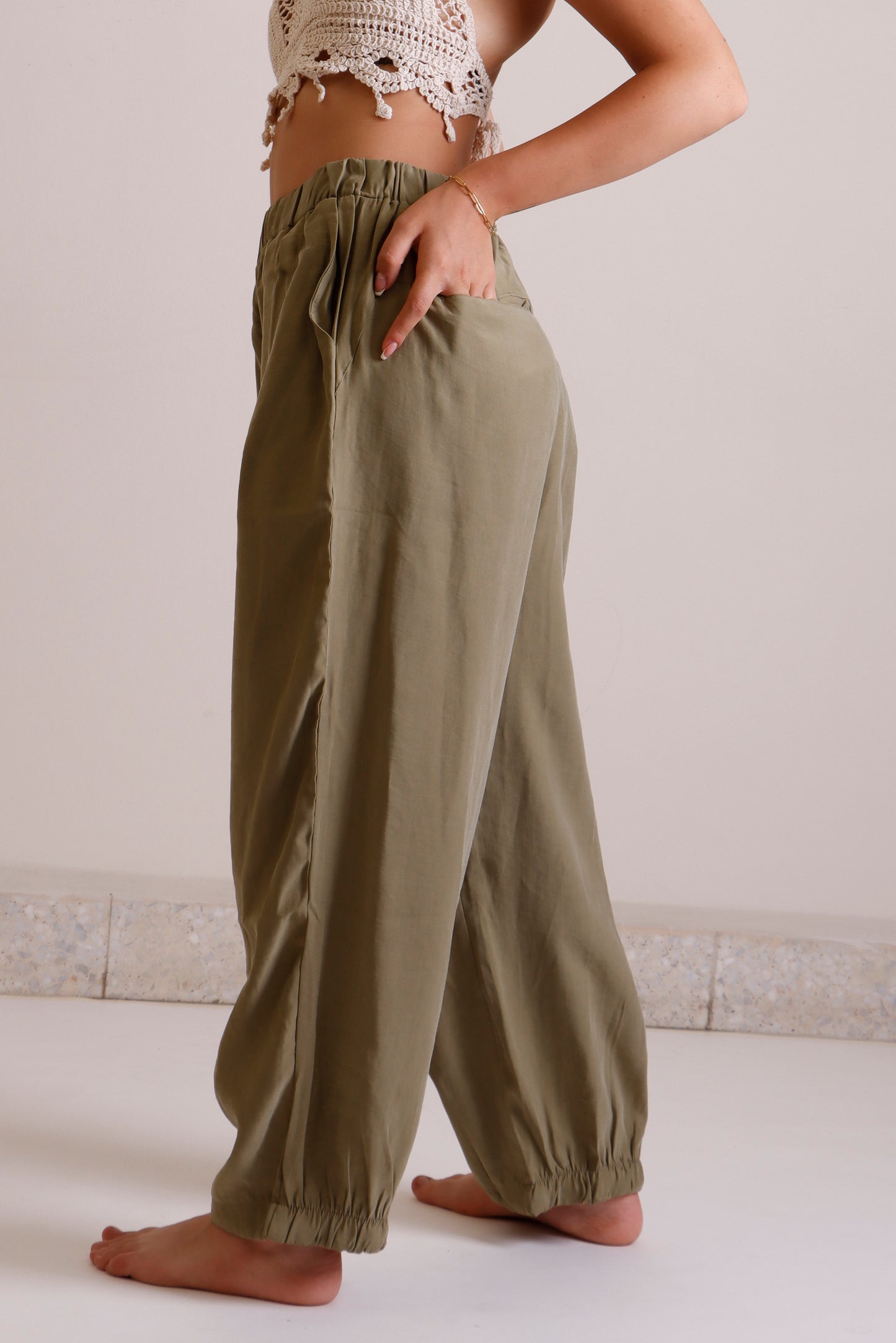 Olive basil pants