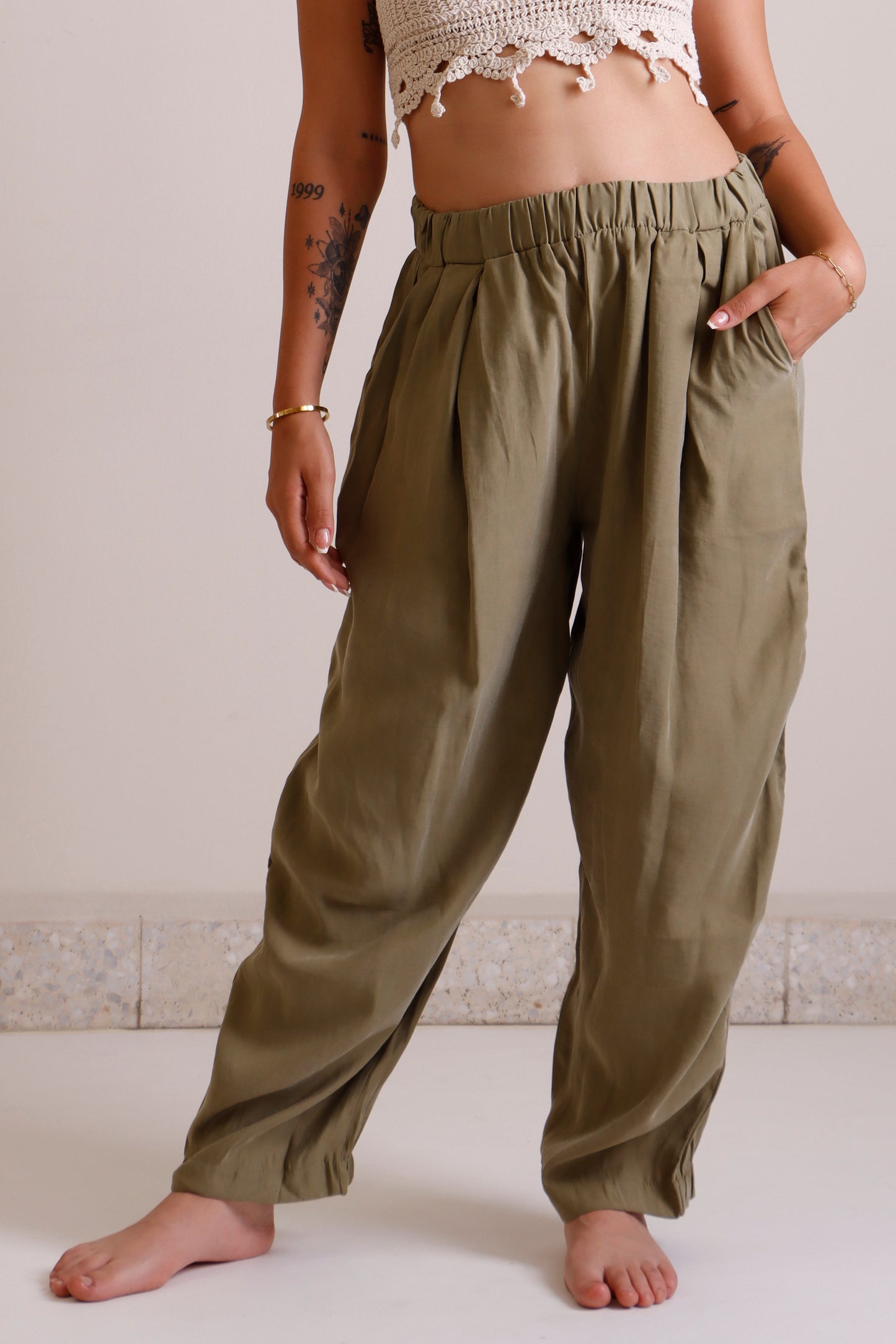 Olive basil pants